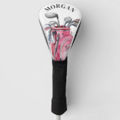 Rosa Namensmonogramm Golf Headcover (Vorderseite)