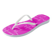 Rosa-Namensmuster Slim Straps Flip Flops Badesandalen (Schrägansicht)