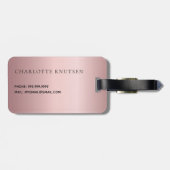 Rosa Namensskript Gepäckanhänger (Rückseite horizontal)