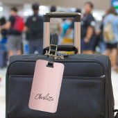 Rosa Namensskript Gepäckanhänger