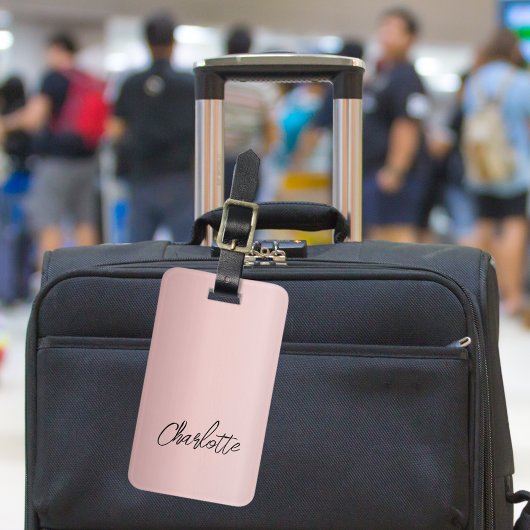 Rosa Namensskript Gepäckanhänger