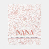 Rosa NANA-Namen nach Maß Fleecedecke (Vorderseite)