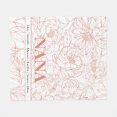 Rosa NANA-Namen nach Maß Fleecedecke (Vorderseite (Horizontal))