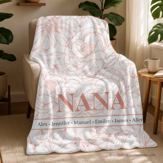 Rosa NANA-Namen nach Maß Fleecedecke