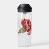 Rosa Narbenkarnation Blumen Personalisiert Trinkflasche (Rückseite)