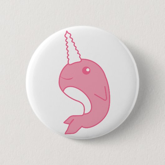 Rosa Narwhal Button (Vorderseite)