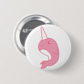 Rosa Narwhal Button (Vorne & Hinten)