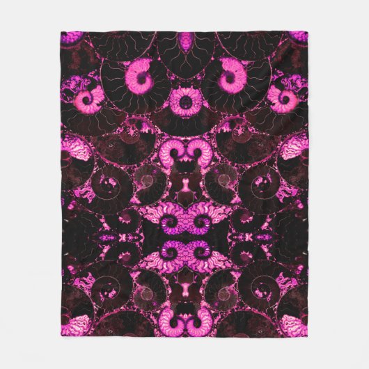 Rosa Nautilus-Fossilien-Muschel Fleecedecke (Vorderseite)