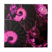 Rosa Nautilus-Fossilien-Muschel Fliese (Vorderseite)