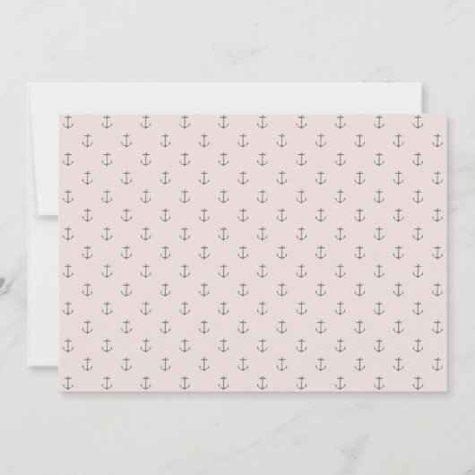 Rosa Nautisches Monogramm-Foto Save the Date (Rückseite)