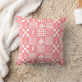 Rosa nautisches Patchwork-Muster Kissen (Decke)