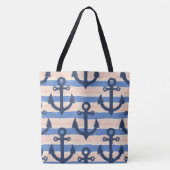 Rosa Navy Anker Nautilik Küste Tasche (Vorderseite)