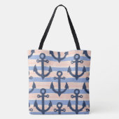 Rosa Navy Anker Nautilik Küste Tasche (Rückseite)