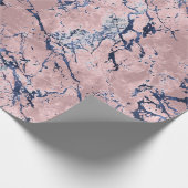Rosa Navy Blau Geschenkpapier (Ecke)