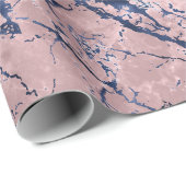 Rosa Navy Blau Geschenkpapier (Rolleneckpunkt)