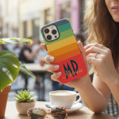 Rosa Navy Blau & Minze grün lebhaftes Retro-Monogr Case-Mate iPhone Hülle