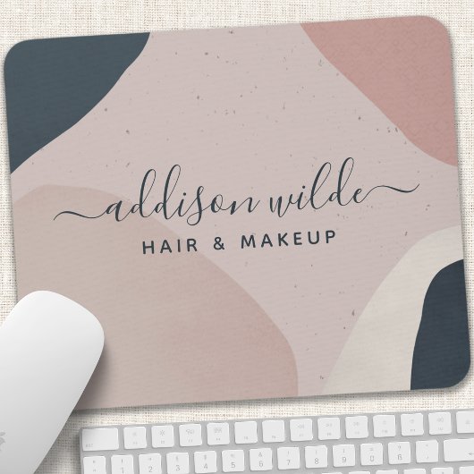 Rosa Navy Blau Moderne Abstrakte Formen neutral Mousepad