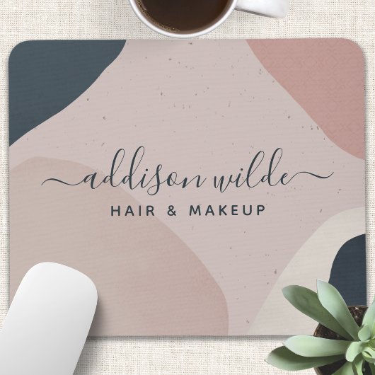 Rosa Navy Blau Moderne Abstrakte Formen neutral Mousepad