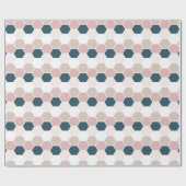 Rosa Navy Blau Sechseck Hex Geschenkpapier (Flach)
