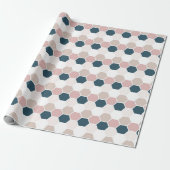 Rosa Navy Blau Sechseck Hex Geschenkpapier (Ungerollt)
