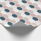 Rosa Navy Blau Sechseck Hex Geschenkpapier (Ecke)