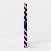 Rosa, Navy Blue LG Monogram, Zickzack Navy Name Case-Mate iPhone Hülle (Hinten/Links)