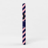 Rosa, Navy Blue LG Monogram, Zickzack Navy Name Case-Mate iPhone Hülle (Hinten/Rechts)