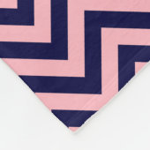 Rosa, Navy Blue LG Monogram, Zickzack Navy Name Fleecedecke (Ecke)