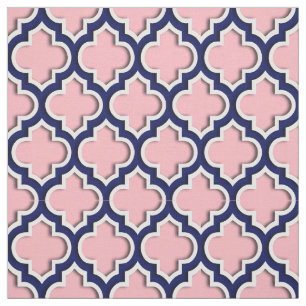Rosa, Navy Blue, Marokkanischer Flachbildschirm #5 Stoff