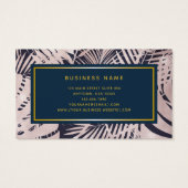 Rosa Navy Blue Tropical Monogram Business Cards (Rückseite)