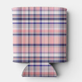 Rosa Navy Blue Weiße Preppy Madras Kariert Dosenkühler (Rückseite)