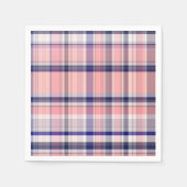 Rosa Navy Blue Weiße Preppy Madras Kariert Serviette (Vorderseite)
