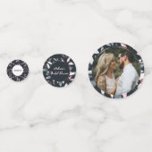 Rosa Navy Elegant Soft Watercolor Floral Konfetti (Vorderseiten)