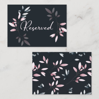 Rosa Navy Elegante Wasserfarbe Floral Platzkarte