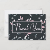 Rosa Navy Elegante Wasserfarben Dankeskarte (Vorderseite)