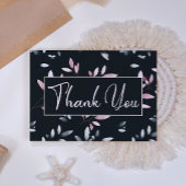 Rosa Navy Elegante Wasserfarben Dankeskarte