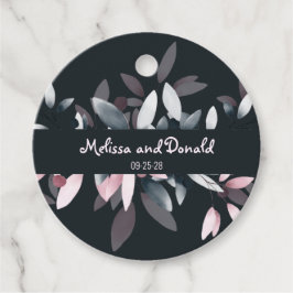 Rosa Navy Elegante weiche Aquarellfarben Blumenhoc Geschenkanhänger