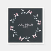 Rosa Navy Elegante weiche Aquarellfarben Blumenhoc Serviette (Vorderseite)