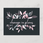 Rosa Navy Elegante weiche Wasserfarbe Veränderung Ankündigungspostkarte (Vorderseite)