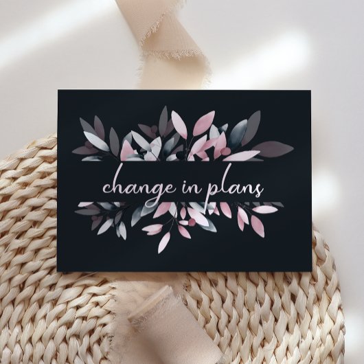 Rosa Navy Elegante weiche Wasserfarbe Veränderung Ankündigungspostkarte