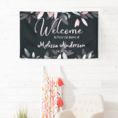 Rosa Navy Elegantes Soft Watercolor Floral Bridal Banner (Insitu)