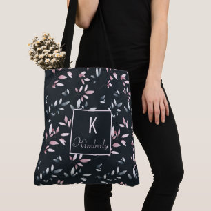 Rosa Navy Elegantes Trendiges Initial Namen Monogr Tasche