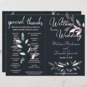 Rosa Navy elegantes Wasserfarbenprogramm geflochte (Vorne/Hinten)