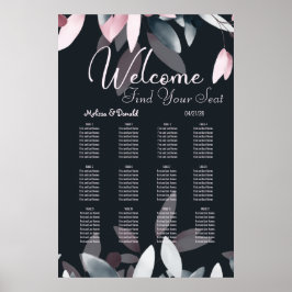 Rosa Navy Elegantes weiches Aquarelldiagramm Poster