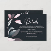 Rosa Navy Elegantes weiches Wasser Begleitkarte (Vorne/Hinten)