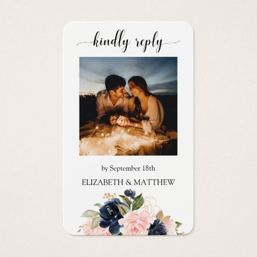 Rosa Navy Foto QR Code Scannen Sie mich UAWG (Vorderseite)