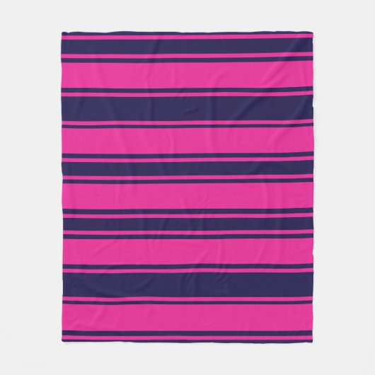 Rosa Navy Streifen Fleecedecke (Vorderseite)