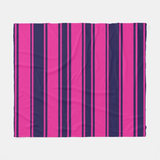 Rosa Navy Streifen Fleecedecke (Vorderseite (Horizontal))