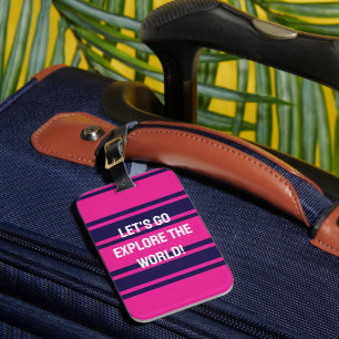 Rosa Navy Streifen Gepäckanhänger