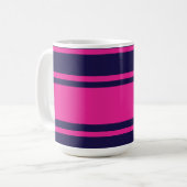Rosa Navy Streifen Kaffeetasse (Vorderseite Links)